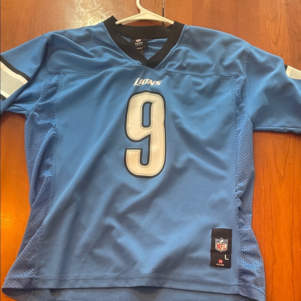 NFL Lions Blue Jersey with Number 9